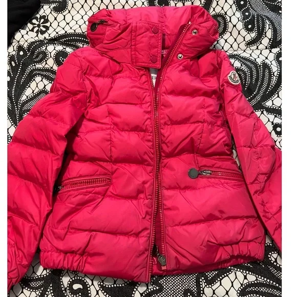 Moncler Girls Pink Puffer Logo Jacket - Picture 14 of 16